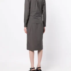 Femme Hermès Robe-chemise à Design Superposé Pre-owned (1990-2000) -Promos Féerie Jupe Boutique 20129285 50086995 1000