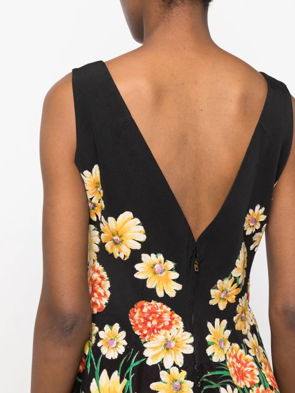 Femme A.N.G.E.L.O. Vintage Cult Robe Mi-longue évasée à Fleurs (années 1950) 7 Femme A.N.G.E.L.O. Vintage Cult Robe Mi-longue évasée à Fleurs (années 1950) – Image 5