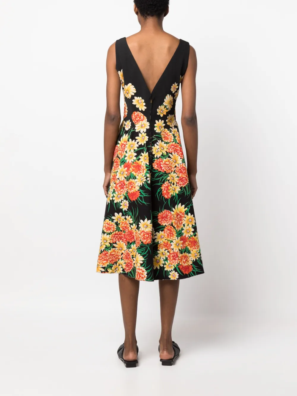 Femme A.N.G.E.L.O. Vintage Cult Robe Mi-longue évasée à Fleurs (années 1950) 6 Femme A.N.G.E.L.O. Vintage Cult Robe Mi-longue évasée à Fleurs (années 1950) – Image 4