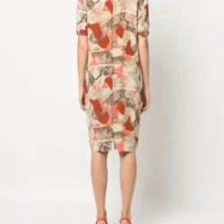 Femme Pierre Cardin Robe à Manches Courtes Imprimée (années 1980) 10 Femme Pierre Cardin Robe à Manches Courtes Imprimée (années 1980) -Promos Féerie Jupe Boutique 20131233 50247200 1000