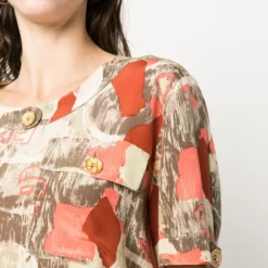 Femme Pierre Cardin Robe à Manches Courtes Imprimée (années 1980) 11 Femme Pierre Cardin Robe à Manches Courtes Imprimée (années 1980) -Promos Féerie Jupe Boutique 20131233 50247201 1000