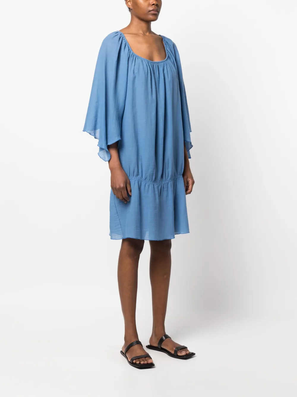 GIANFRANCO FERRE Femme Gianfranco Ferré Robe Froncée à Manches Longues (années 2000) 5 GIANFRANCO FERRE Femme Gianfranco Ferré Robe Froncée à Manches Longues (années 2000) – Image 3