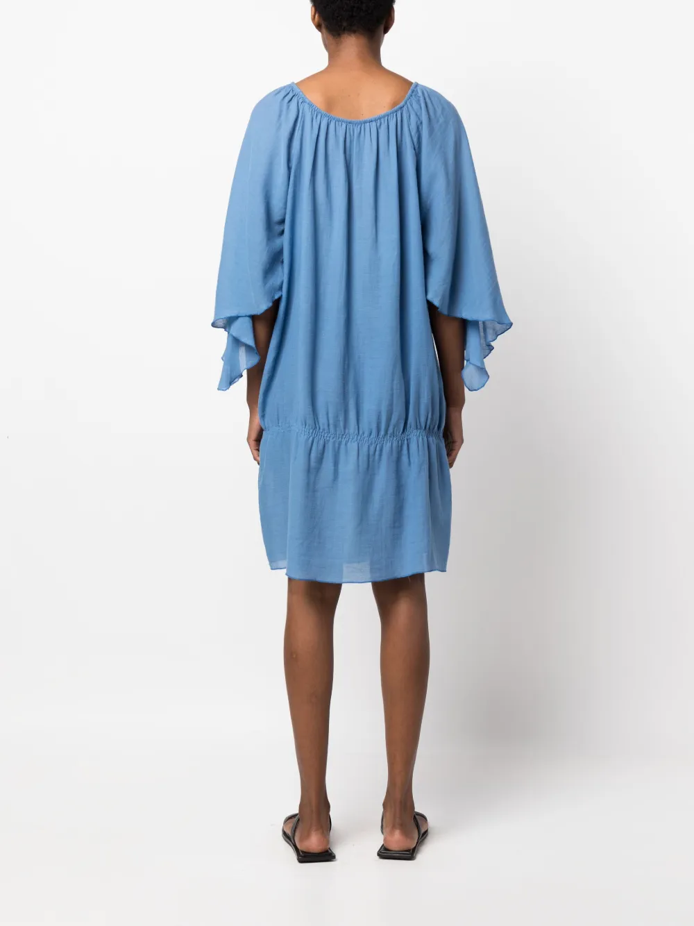 GIANFRANCO FERRE Femme Gianfranco Ferré Robe Froncée à Manches Longues (années 2000) 6 GIANFRANCO FERRE Femme Gianfranco Ferré Robe Froncée à Manches Longues (années 2000) – Image 4