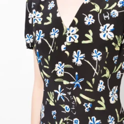 Femme CHANEL Robe Drapée En Soie à Fleurs (1997) -Promos Féerie Jupe Boutique 20169960 50172035 1000