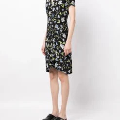 Femme CHANEL Robe Drapée En Soie à Fleurs (1997) -Promos Féerie Jupe Boutique 20169960 50172038 1000