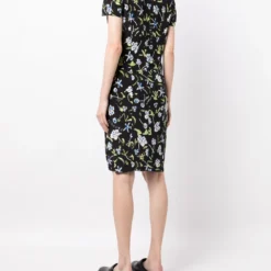 Femme CHANEL Robe Drapée En Soie à Fleurs (1997) -Promos Féerie Jupe Boutique 20169960 50172039 1000