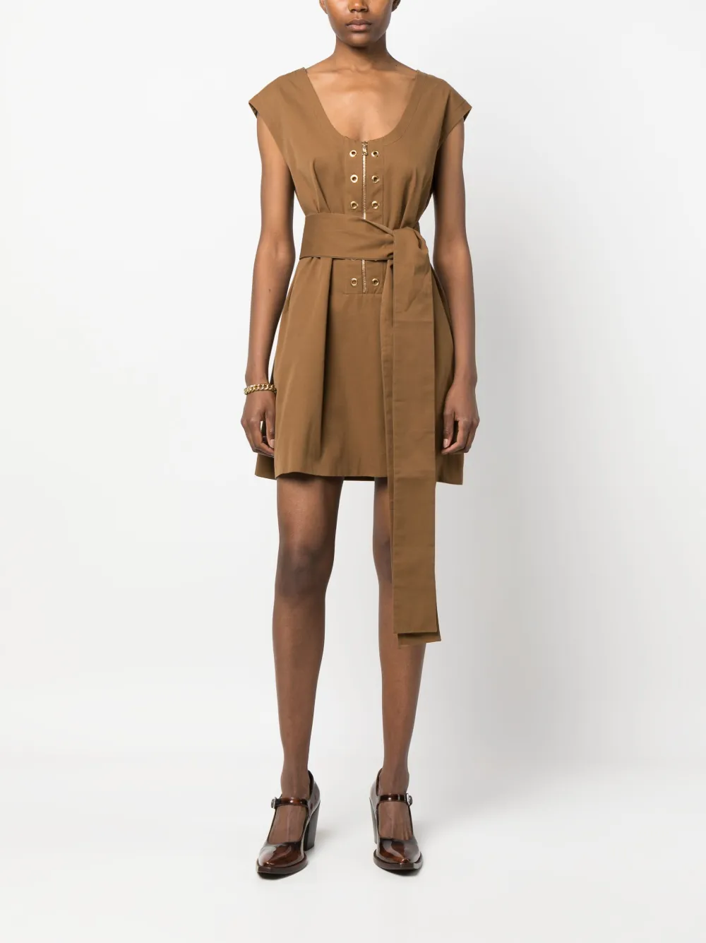 Femme Prada Robe Courte En Coton à Fermeture Nouée 4 Femme Prada Robe Courte En Coton à Fermeture Nouée – Image 2