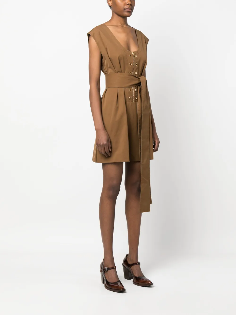 Femme Prada Robe Courte En Coton à Fermeture Nouée 5 Femme Prada Robe Courte En Coton à Fermeture Nouée – Image 3