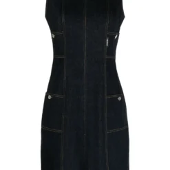 Femme CHANEL Robe En Jean à Coutures Contrastantes (années 1990-2000)
