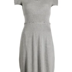 Femme CHANEL Robe Nervurée à Manches Courtes (2009)