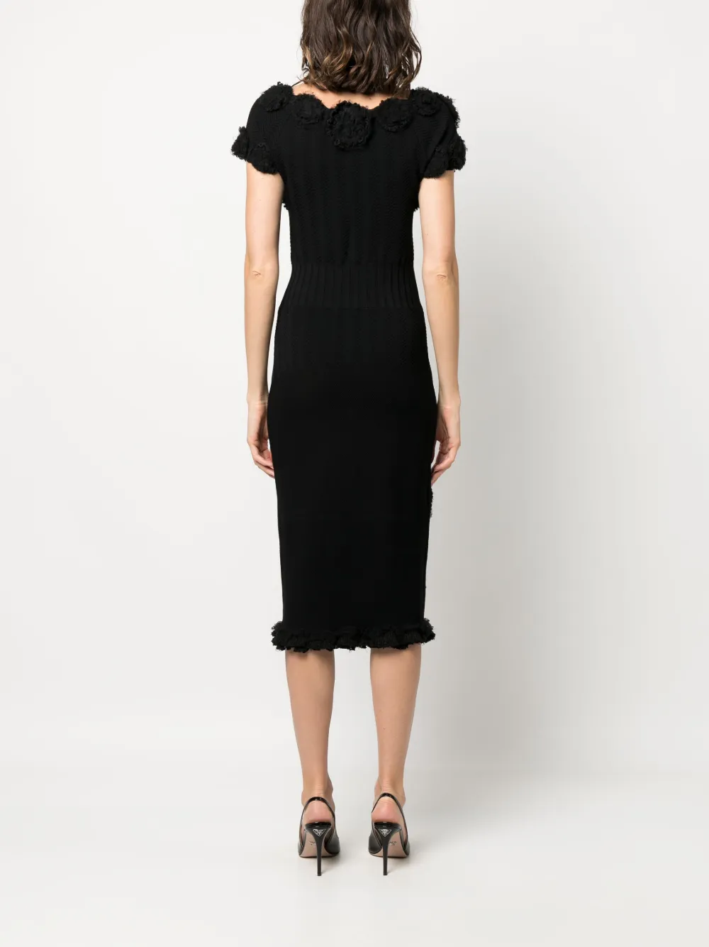 Femme CHANEL Robe Mi-longue Camellia Appliquée 2022 6 Femme CHANEL Robe Mi-longue Camellia Appliquée 2022 – Image 4