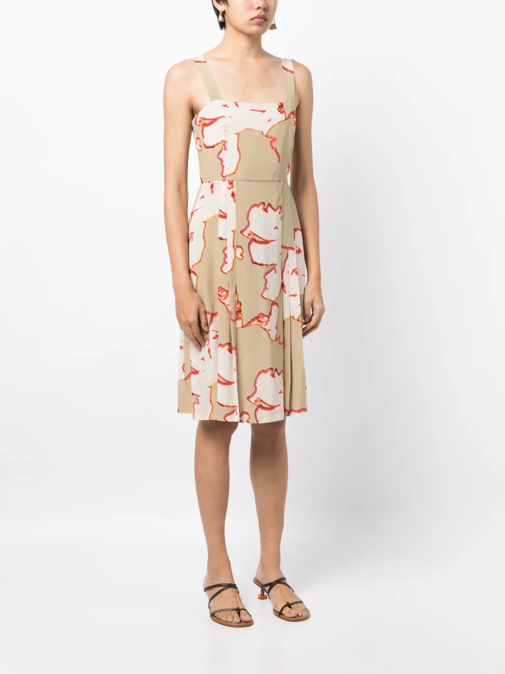 Femme CHANEL Robe En Soie à Imprimé Abstrait 2000 5 Femme CHANEL Robe En Soie à Imprimé Abstrait 2000 – Image 3