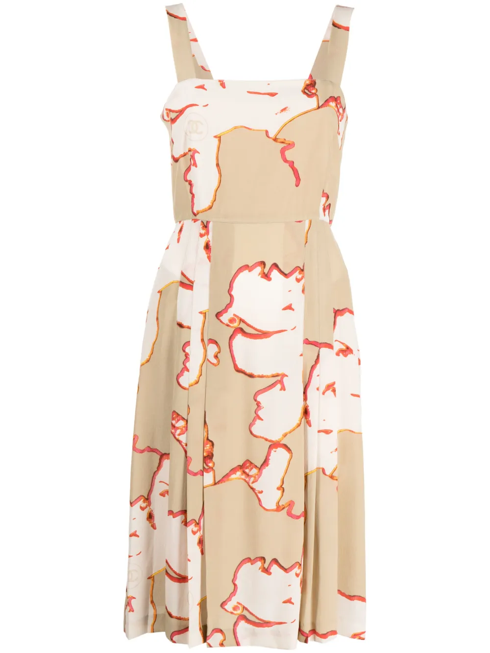Femme CHANEL Robe En Soie à Imprimé Abstrait 2000 3 Femme CHANEL Robe En Soie à Imprimé Abstrait 2000