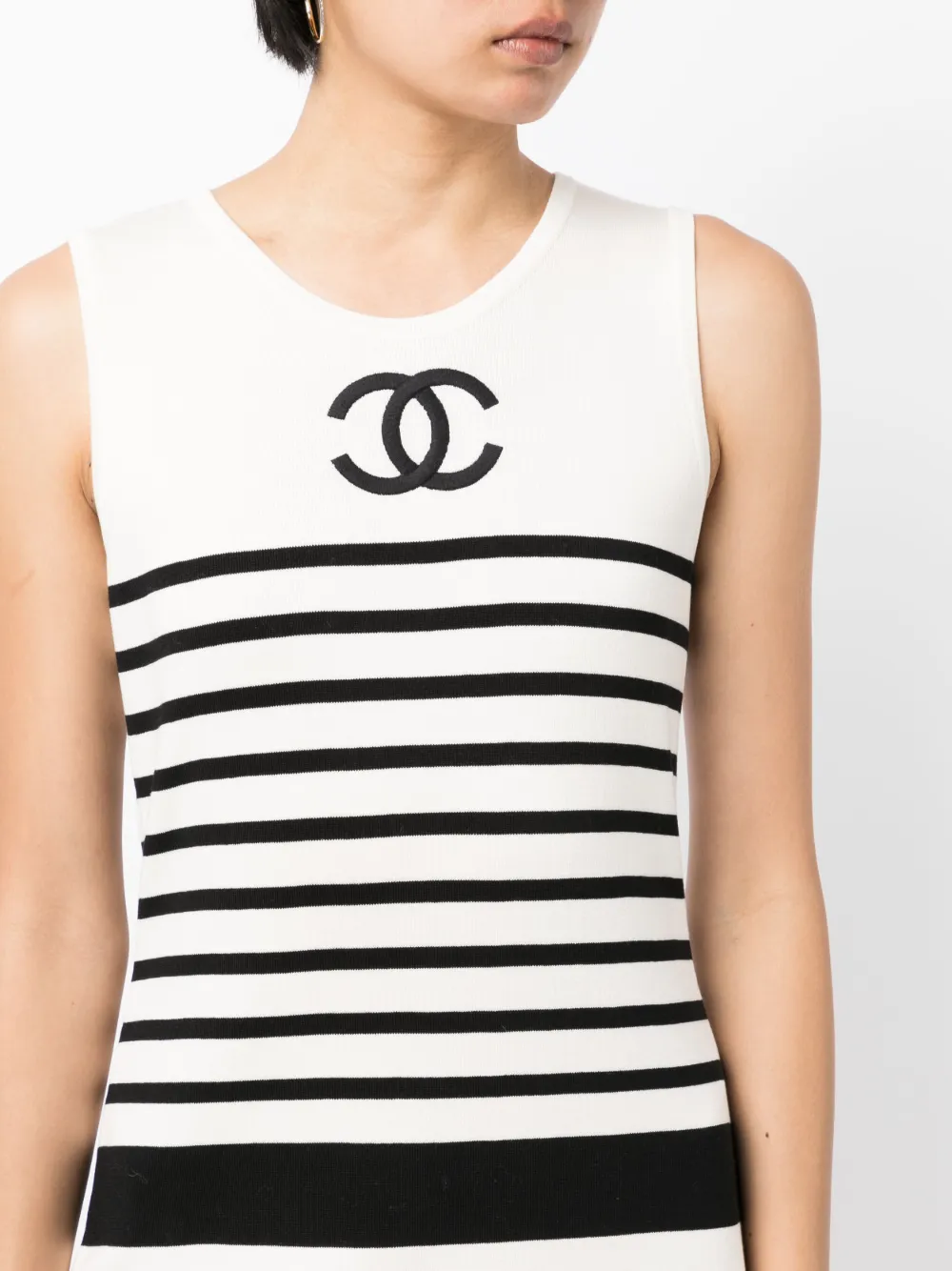 Femme CHANEL Robe Imprimée Sans Manche 1994 7 Femme CHANEL Robe Imprimée Sans Manche 1994 – Image 5