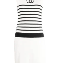 Femme CHANEL Robe Imprimée Sans Manche 1994