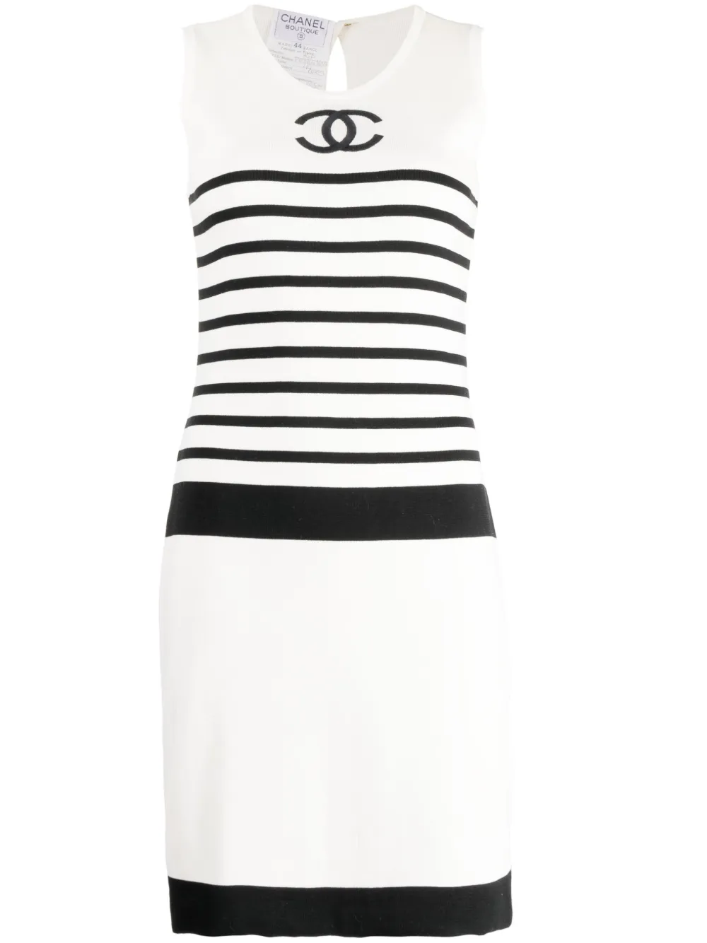 Femme CHANEL Robe Imprimée Sans Manche 1994 3 Femme CHANEL Robe Imprimée Sans Manche 1994