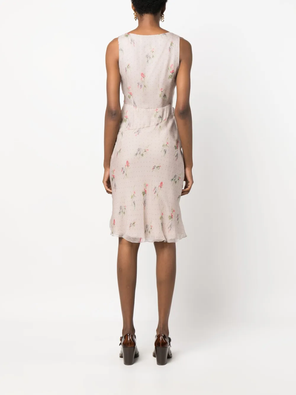 Femme Valentino Garavani Robe En Soie à Fleurs (années 2000) 6 Femme Valentino Garavani Robe En Soie à Fleurs (années 2000) – Image 4