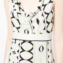 Femme PUCCI Robe Mini Ceinturée à Motif Géométrique -Promos Féerie Jupe Boutique 20531841 50655791 1000