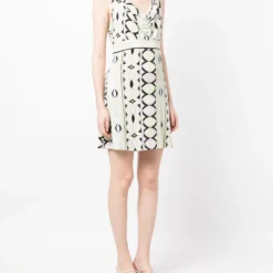 Femme PUCCI Robe Mini Ceinturée à Motif Géométrique -Promos Féerie Jupe Boutique 20531841 50655938 1000