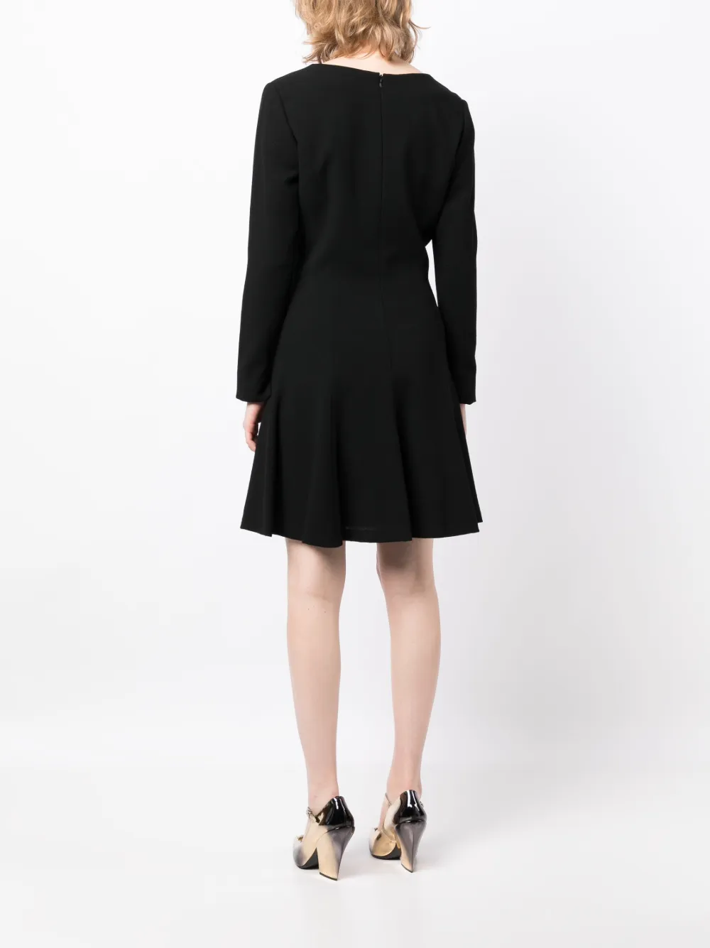 Celine Femme Céline Robe Courte évasée à Manches Longues (années 1990-2000) 6 Celine Femme Céline Robe Courte évasée à Manches Longues (années 1990-2000) – Image 4