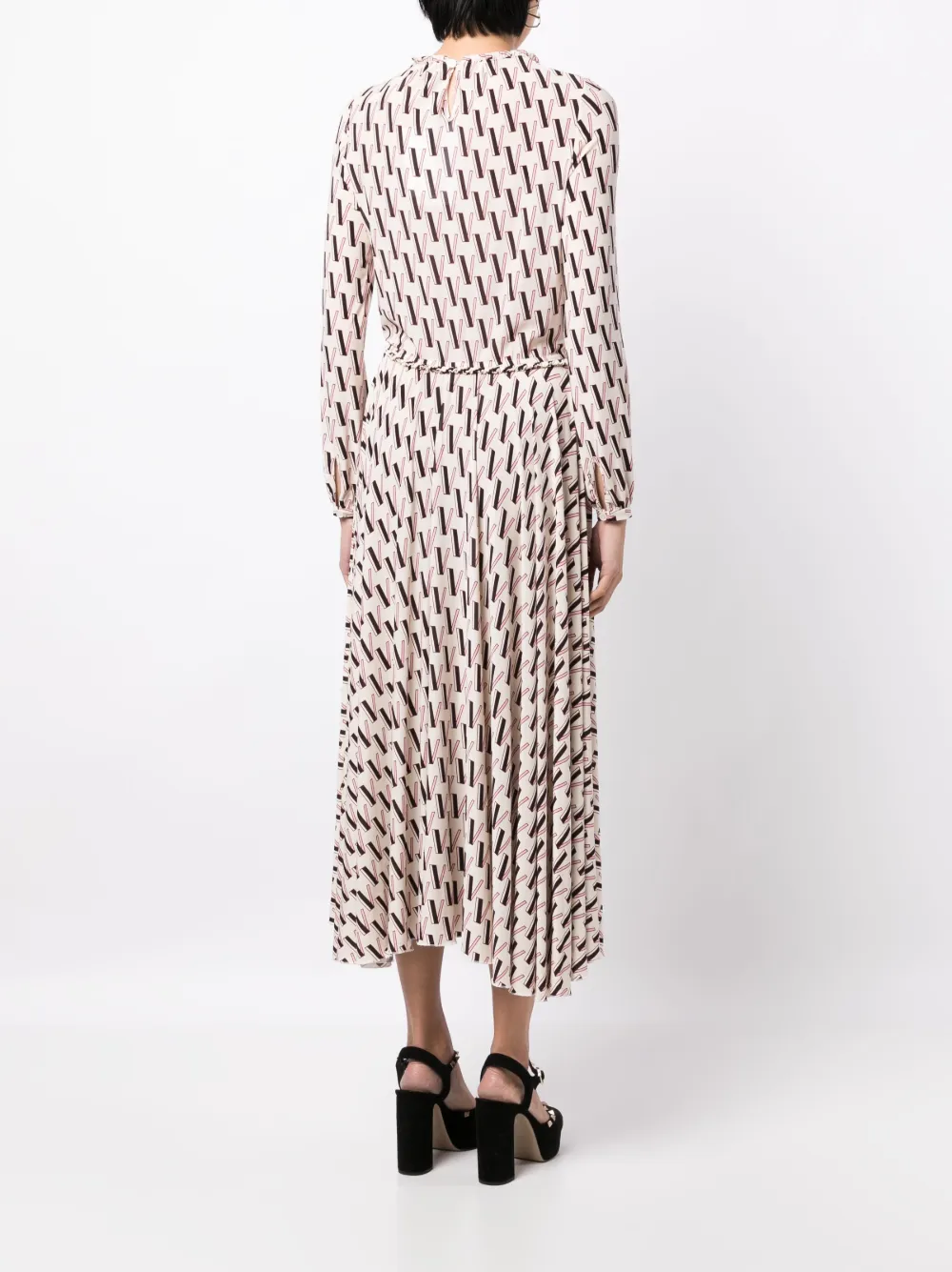 Femme Valentino Garavani Robe Mi-longue à Imprimé Monogrammé (années 2010) 6 Femme Valentino Garavani Robe Mi-longue à Imprimé Monogrammé (années 2010) – Image 4