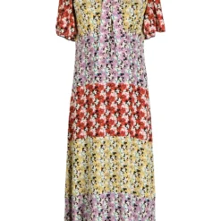 Femme Valentino Garavani Robe Mi-longue En Soie à Fleurs (années 2010)