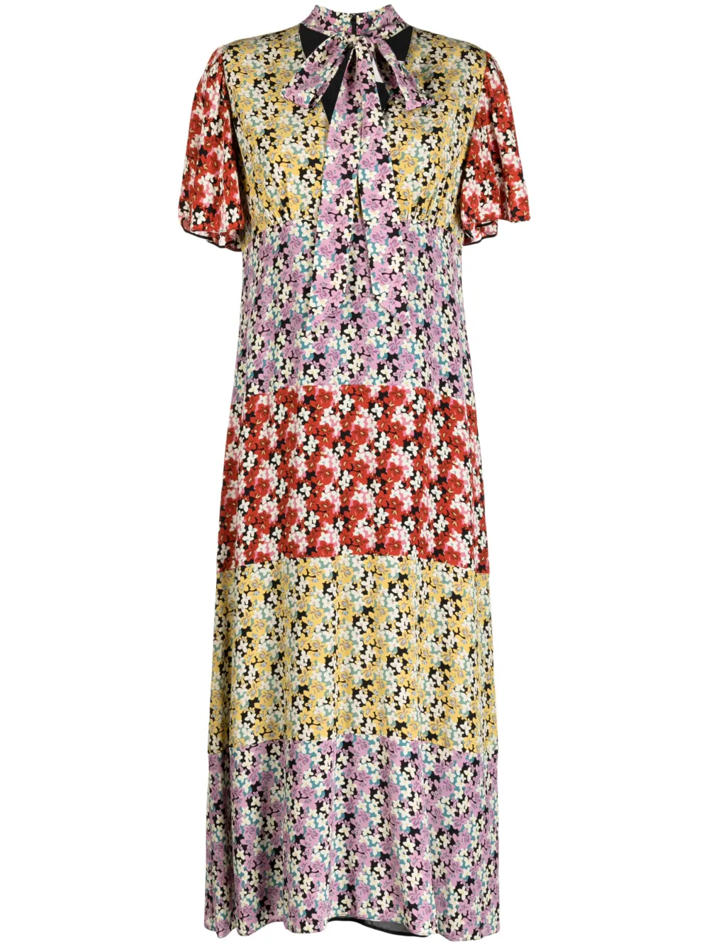 Femme Valentino Garavani Robe Mi-longue En Soie à Fleurs (années 2010) 3 Femme Valentino Garavani Robe Mi-longue En Soie à Fleurs (années 2010)