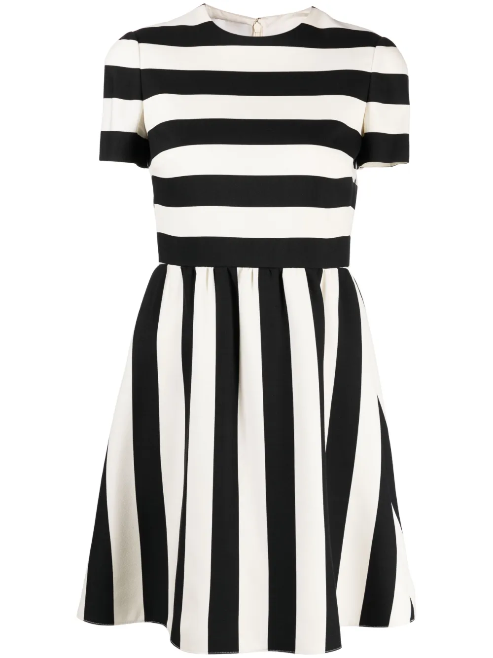 Femme Valentino Garavani Robe Courte évasée à Rayures (années 2010) 3 Femme Valentino Garavani Robe Courte évasée à Rayures (années 2010)