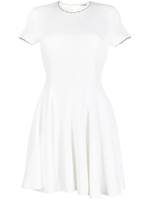 Femme Miu Miu Robe évasée à Bords Festonnés -Promos Féerie Jupe Boutique 20808888 50792481 1000