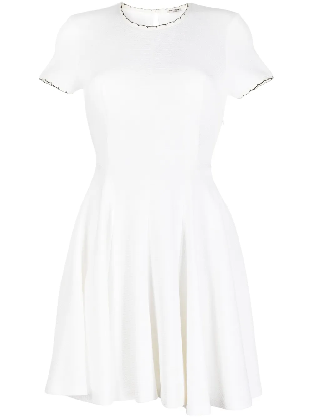 Femme Miu Miu Robe évasée à Bords Festonnés 3 Femme Miu Miu Robe évasée à Bords Festonnés