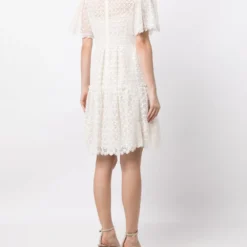 Femme Christian Dior Robe En Dentelle à Manches Courtes Pre-owned -Promos Féerie Jupe Boutique 20809949 50790499 1000