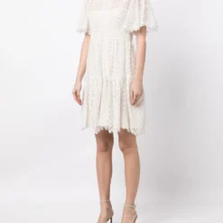 Femme Christian Dior Robe En Dentelle à Manches Courtes Pre-owned -Promos Féerie Jupe Boutique 20809949 50790628 1000