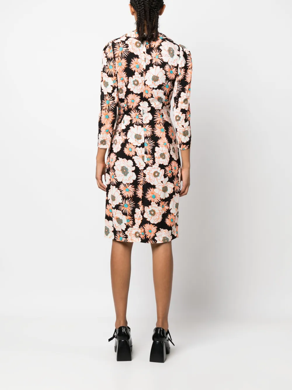 Femme Prada Robe Portefeuille à Fleurs (années 2000) 6 Femme Prada Robe Portefeuille à Fleurs (années 2000) – Image 4